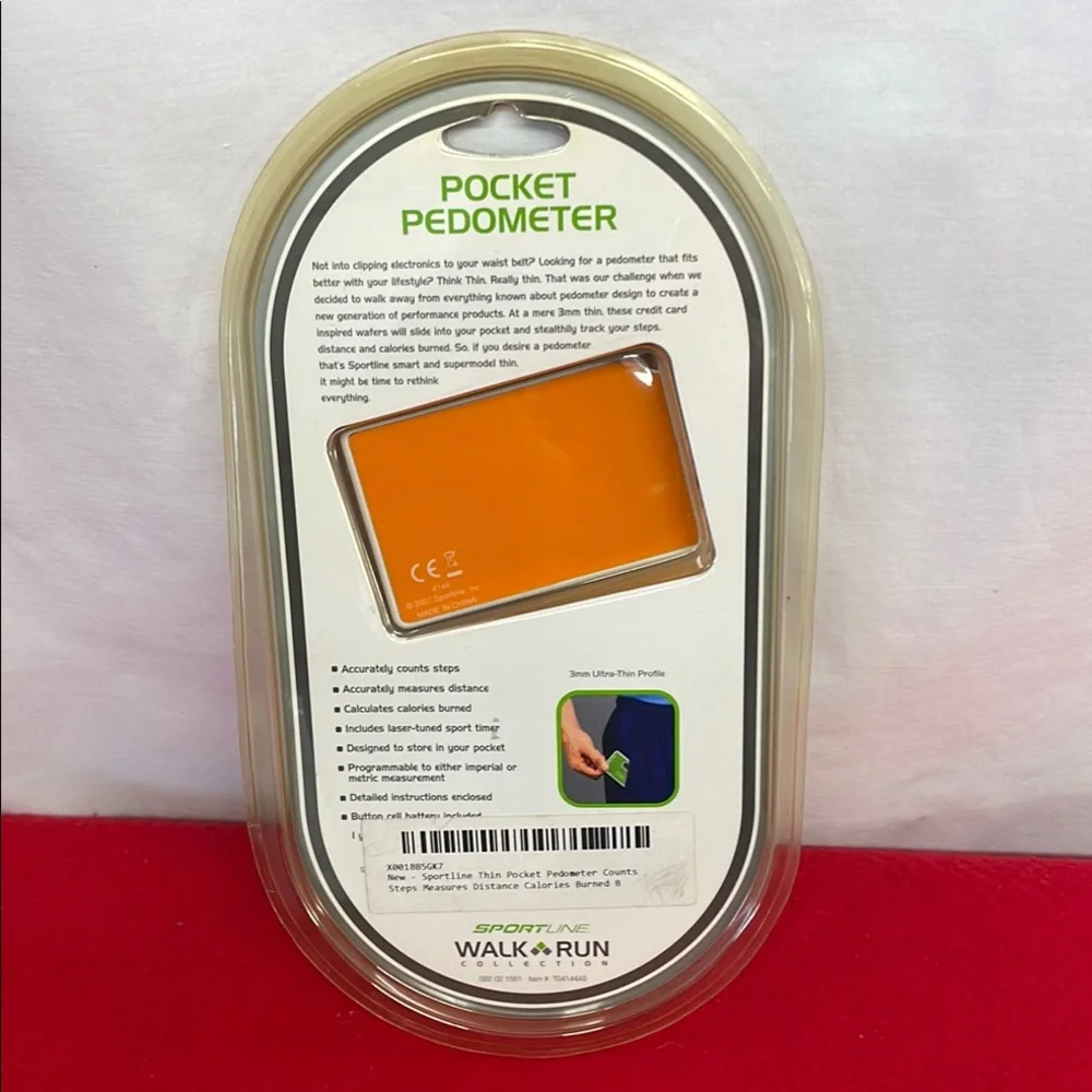 Sportline Orange Pocket Pedometer Orange - Picture 4 of 4